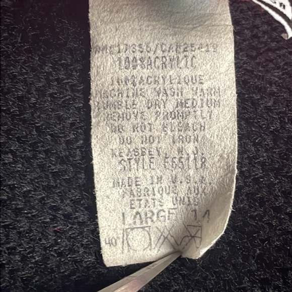 Vintage Kids 90’s Jet Set striped heart knit cardigan sweater Size Large 14 - Picture 4 of 5